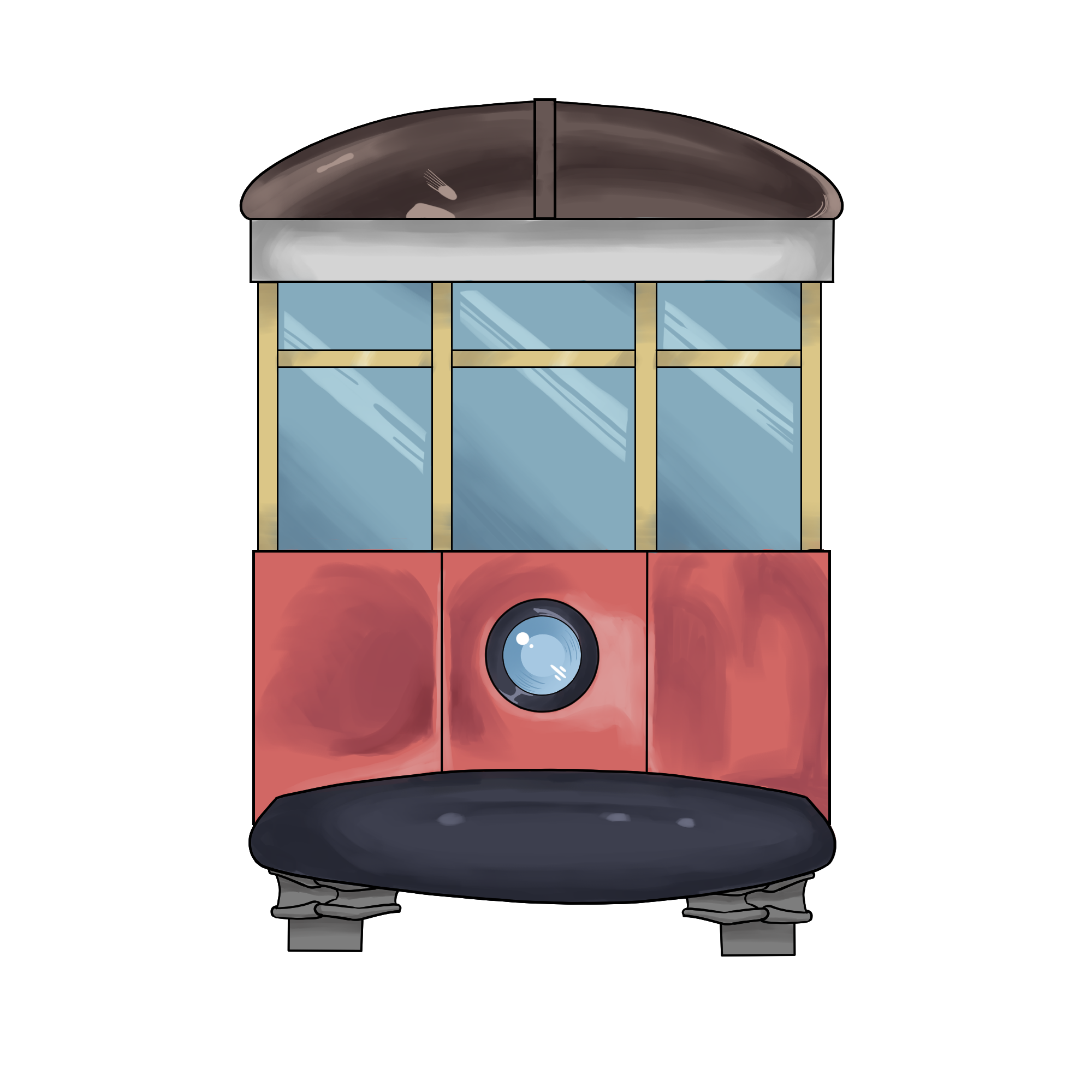 front view of a subway car