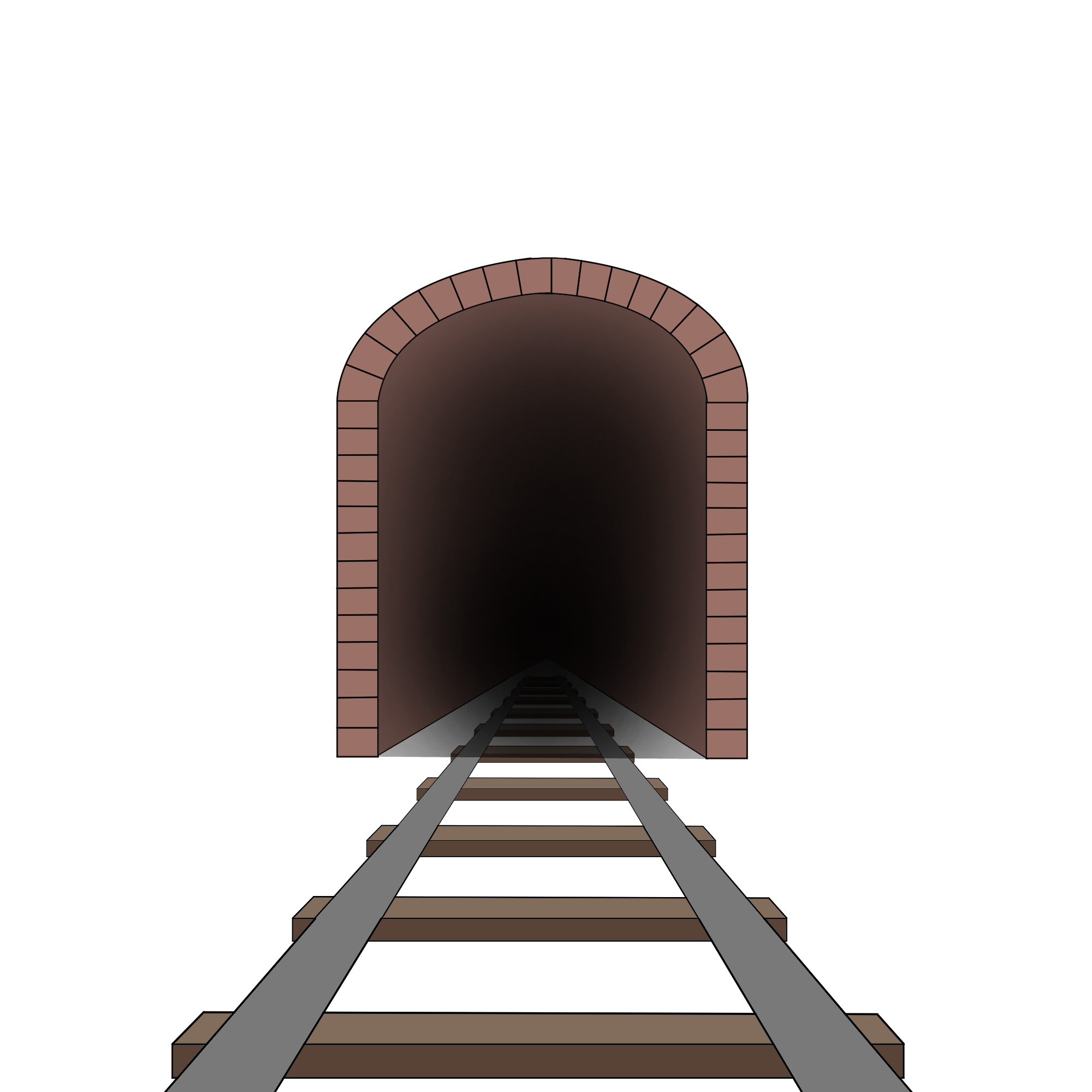 tunnel with train tracks coming out